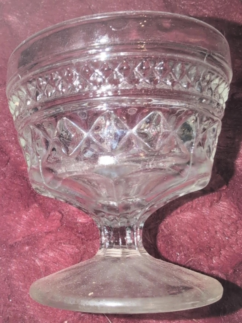 Clear Pressed Glass Pedestal Dessert Dish - Home Accents